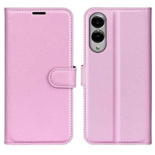 For Samsung Galaxy S25 Edge 5G Litchi Texture Horizontal Flip Leather Phone Case with Holder(Pink)