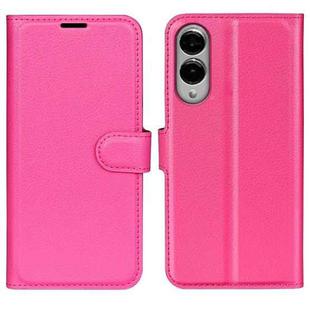 For Samsung Galaxy S25 Edge 5G Litchi Texture Horizontal Flip Leather Phone Case with Holder(Rose Red)