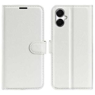 For Samsung Galaxy A06 5G Litchi Texture Horizontal Flip Leather Phone Case with Holder(White)