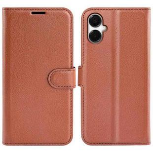 For Samsung Galaxy A06 5G Litchi Texture Horizontal Flip Leather Phone Case with Holder(Brown)