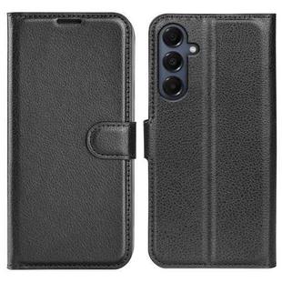 For Samsung Galaxy A17 5G Litchi Texture Horizontal Flip Leather Phone Case with Holder(Black)