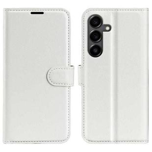 For Samsung Galaxy S25 FE 5G Litchi Texture Horizontal Flip Leather Phone Case with Holder(White)
