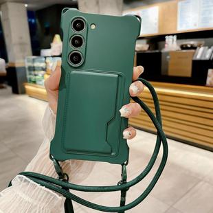 For Samsung Galaxy S23 5G Liquid TPU Card Bag Four Corner Shockproof Phone Case(Green)