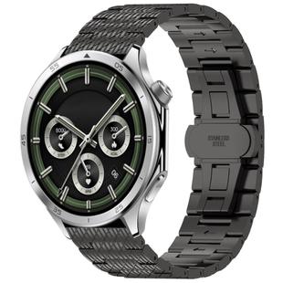 For OnePlus Watch 3 Twill Texture Stainless Steel Metal Watch Band(Black)