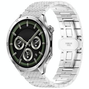For OnePlus Watch 3 Twill Texture Stainless Steel Metal Watch Band(Silver)