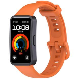 For Huawei Band 10 / 10 NFC / 9 / 9 NFC Metal Head Color Buckle Silicone Watch Band(Orange)