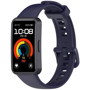 For Huawei Band 10 / 10 NFC / 9 / 9 NFC Metal Head Color Buckle Silicone Watch Band(Navy Blue)