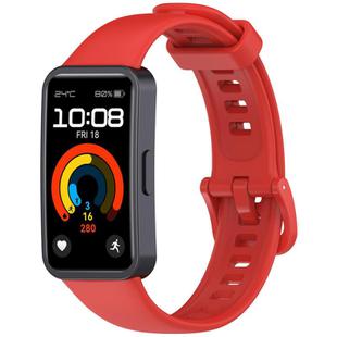 For Huawei Band 10 / 10 NFC / 9 / 9 NFC Metal Head Color Buckle Silicone Watch Band(Red)