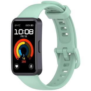 For Huawei Band 10 / 10 NFC / 9 / 9 NFC Metal Head Color Buckle Silicone Watch Band(Gray Green)