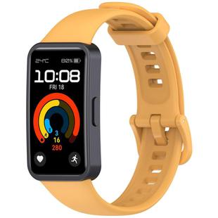 For Huawei Band 10 / 10 NFC / 9 / 9 NFC Metal Head Color Buckle Silicone Watch Band(Yellow)