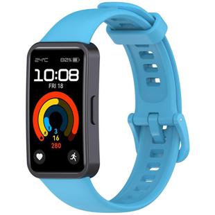 For Huawei Band 10 / 10 NFC / 9 / 9 NFC Metal Head Color Buckle Silicone Watch Band(Sky Blue)
