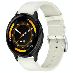 For Garmin Venu 3 Press Button 22mm Leather Watch Band(White)