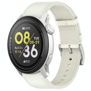 For COROS Pace 3 Press Button 22mm Leather Watch Band(White)