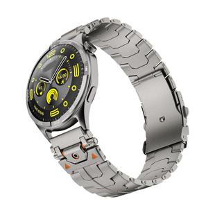 22mm Stainless Steel Safety Buckle Metal Watch Band(Titanium Color)