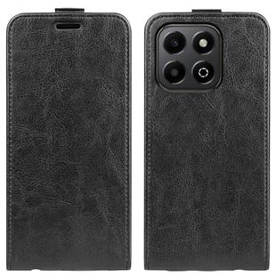 For Honor X6b R64 Texture Single Vertical Flip Leather Phone Case(Black)