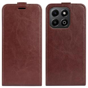 For Honor X6b R64 Texture Single Vertical Flip Leather Phone Case(Brown)