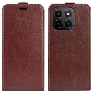 For Honor X6c R64 Texture Single Vertical Flip Leather Phone Case(Brown)