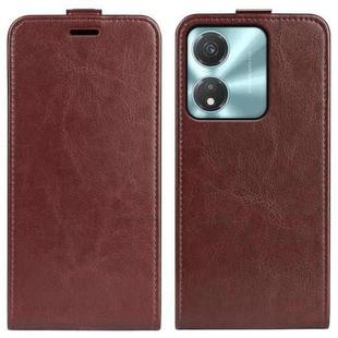For Honor X5c Plus R64 Texture Single Vertical Flip Leather Phone Case(Brown)