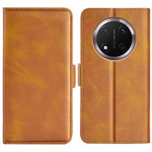 For Honor X9c Dual-side Magnetic Buckle Horizontal Flip Leather Phone Case(Yellow)