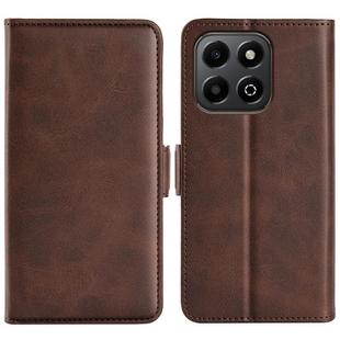 For Honor X6b Dual-side Magnetic Buckle Horizontal Flip Leather Phone Case(Brown)