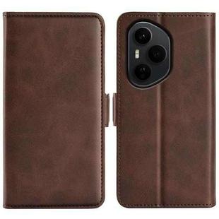 For Honor 400 Pro Global 160.8mm Dual-side Magnetic Buckle Horizontal Flip Leather Phone Case(Brown)