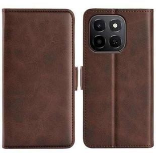 For Honor X6c Dual-side Magnetic Buckle Horizontal Flip Leather Phone Case(Brown)