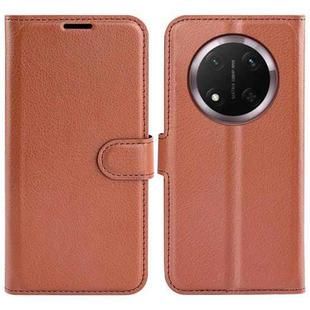 For Honor X9c Litchi Texture Horizontal Flip Leather Phone Case with Holder(Brown)