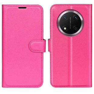 For Honor X9c Litchi Texture Horizontal Flip Leather Phone Case with Holder(Rose Red)