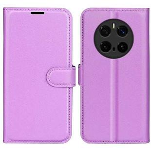 For Honor Magic7 Pro Litchi Texture Horizontal Flip Leather Phone Case with Holder(Purple)
