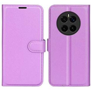 For Honor Magic7 5G Litchi Texture Horizontal Flip Leather Phone Case with Holder(Purple)