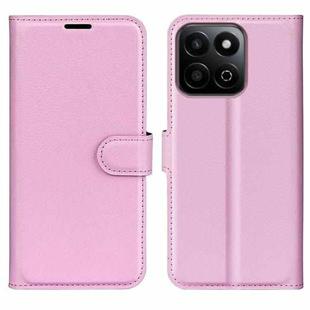 For Honor 200 Smart Litchi Texture Horizontal Flip Leather Phone Case with Holder(Pink)