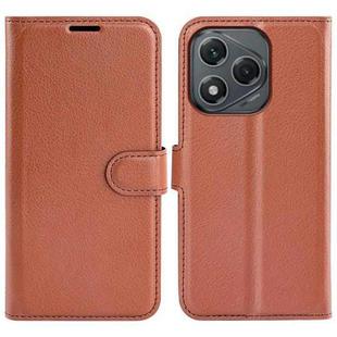 For Honor 400 Lite Litchi Texture Horizontal Flip Leather Phone Case with Holder(Brown)