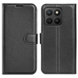 For Honor X8c Litchi Texture Horizontal Flip Leather Phone Case with Holder(Black)