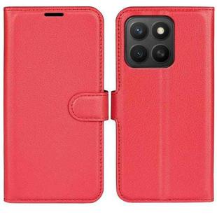 For Honor X8c Litchi Texture Horizontal Flip Leather Phone Case with Holder(Red)