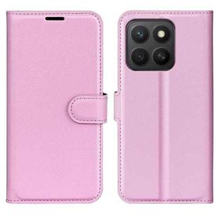 For Honor X8c Litchi Texture Horizontal Flip Leather Phone Case with Holder(Pink)