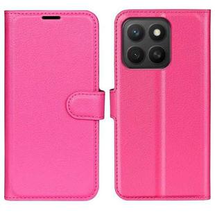 For Honor X8c Litchi Texture Horizontal Flip Leather Phone Case with Holder(Rose Red)