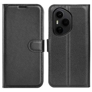 For Honor 400 Pro Global 160.8mm Litchi Texture Horizontal Flip Leather Phone Case with Holder(Black)