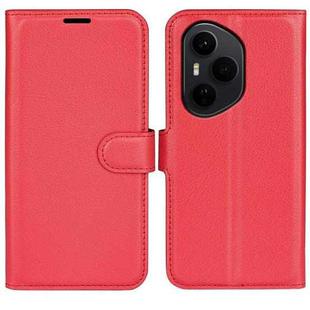 For Honor 400 Pro Global 160.8mm Litchi Texture Horizontal Flip Leather Phone Case with Holder(Red)
