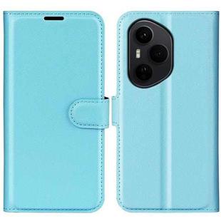 For Honor 400 Pro Global 160.8mm Litchi Texture Horizontal Flip Leather Phone Case with Holder(Blue)