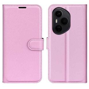 For Honor 400 Pro Global 160.8mm Litchi Texture Horizontal Flip Leather Phone Case with Holder(Pink)