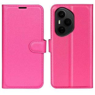 For Honor 400 Pro Global 160.8mm Litchi Texture Horizontal Flip Leather Phone Case with Holder(Rose Red)
