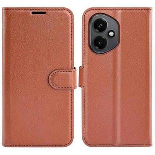 For Honor 400 Global Litchi Texture Horizontal Flip Leather Phone Case with Holder(Brown)