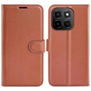 For Honor X6c Litchi Texture Horizontal Flip Leather Phone Case with Holder(Brown)