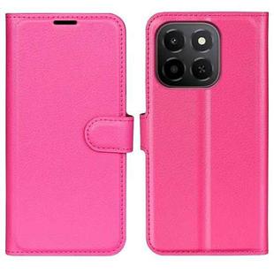 For Honor X6c Litchi Texture Horizontal Flip Leather Phone Case with Holder(Rose Red)