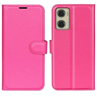 For Motorola Moto G Stylus 5G 2024 Litchi Texture Horizontal Flip Leather Phone Case with Holder(Rose red)