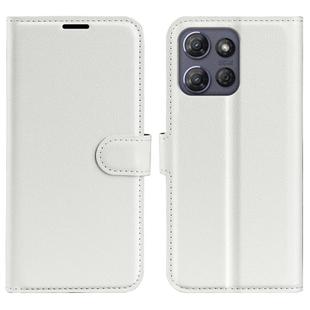For Motorola Moto G Power 2025 Litchi Texture Horizontal Flip Leather Phone Case with Holder(White)