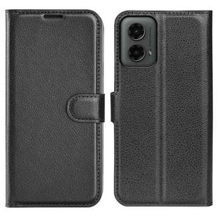 For Motorola Moto G 5G 2024 Litchi Texture Horizontal Flip Leather Phone Case with Holder(Black)