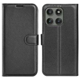 For Motorola Edge 60 Pro Litchi Texture Horizontal Flip Leather Phone Case with Holder(Black)