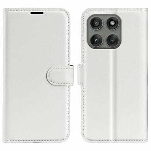 For Motorola Edge 60 Pro Litchi Texture Horizontal Flip Leather Phone Case with Holder(White)