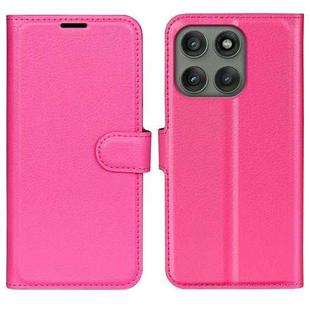 For Motorola Edge 60 Pro Litchi Texture Horizontal Flip Leather Phone Case with Holder(Rose red)